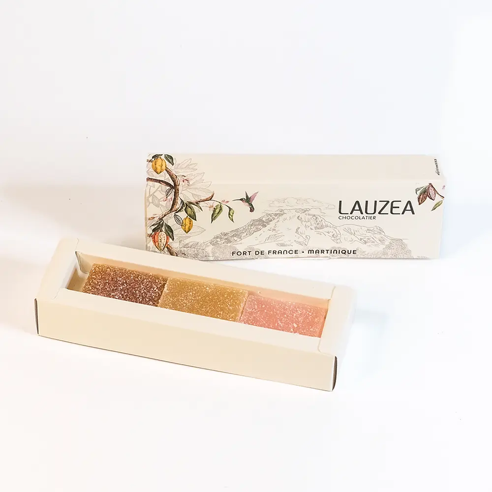 ÉCRIN 3 PÂTES DE FRUITS (ou 5 petites découpes)